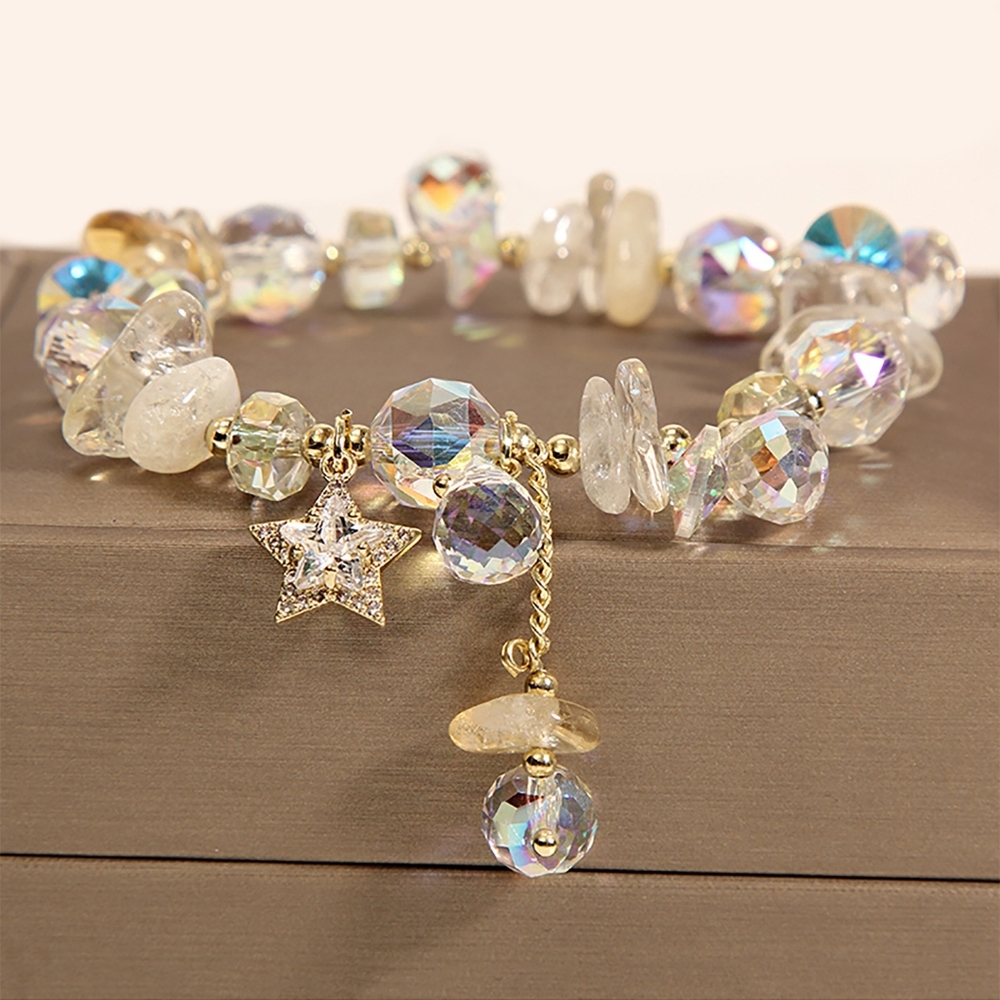 Yellow fashion pentagram crystal bracelet
